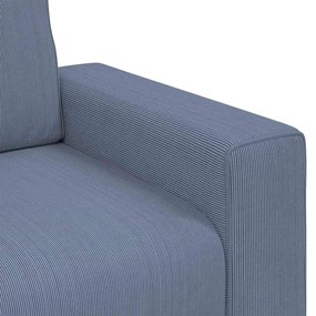 Poltrona tecido corduroy 60 cm azul