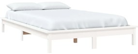 Cama sem colchão 140x190 cm madeira de pinho maciça branco