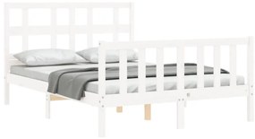 Cama sem colchão 120x200 cm madeira de pinho maciça branco