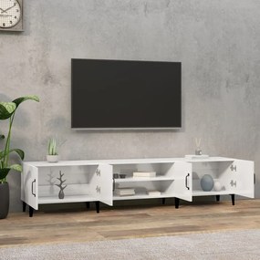 Móvel de TV 180x31,5x40cm derivados de madeira branco brilhante