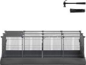 Gaiola com porta dupla para pequenos animais123 x 63 x 41,5 cm, para coelhos e porquinhos-da-índia Preto