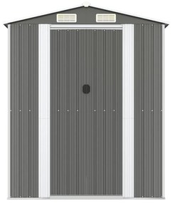 Abrigo de jardim 192x191x223 cm aço galvanizado cinzento-claro