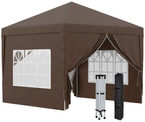 Tenda de Jardim com Paredes Laterais Amovíveis Janelas Porta com Fecho