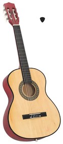 vidaXL Guitarra clássica iniciantes/crianças 3/4 36" madeira de tilia