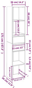 Estante 36x30x171 cm contraplacado branco