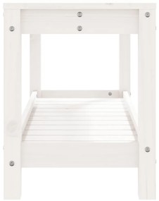 Banco de jardim 82,5x35x45 cm madeira de pinho maciça branco