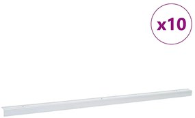 Acabamento para Escada 10 pcs Prateado 67 cm Alumínio