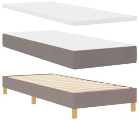 Cama Box Spring com Colchão Taupe 80x200 cm Tecido