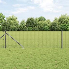 Cerca Euro com 7 Postes de Espinho 0.8x10 m Aço Galvanizado Cinza