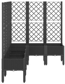 Vaso/floreira de jardim c/ treliça 160x120x142 cm PP preto