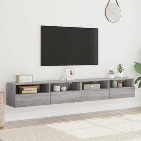 Móveis parede TV 2pcs 100x30x30 cm deriv. madeira cinza sonoma