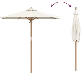 Parasol de Jardim Creme Branco 217x230 cm Bambu