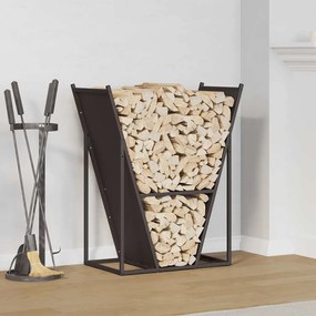 Suporte para lenha 69,5x35x81 cm aço laminado a frio preto