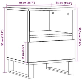 Mesas de cabeceira 2 pcs derivados de madeira cinzento cimento