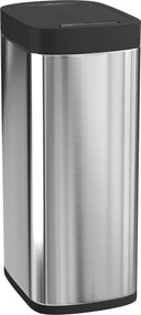 HOMCOM Lixeira de cozinha automática 50 L, lixeira com sensor de movimento, funciona com pilhas, 26,5x35,5x68 cm, prata | Aosom Portugal