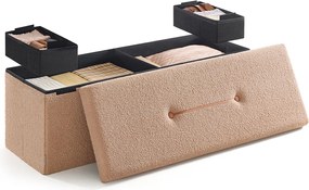 Banco com espaço de arrumação 38 x 110 x 38 cm castanho camel