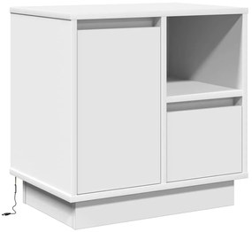 Mesas de cabeceira com LED 2 pcs Branco 50x34,5x50 cm