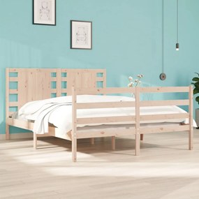 vidaXL Cama sem colchão 135x190 cm madeira de pinho maciça