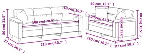 2 pcs conjunto sofás c/ almofadas tecido microfibra cinza-claro