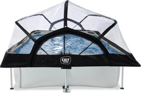 Piscina retangular Soft Grey 300 x 200 x 65 cm com bomba de filtragem e cobertura - cinzenta