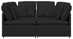 Sofá modular com almofadas tecido preto