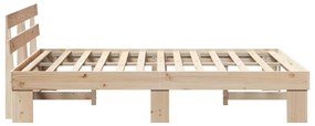 Estrado de Cama com Cabeceira 150x200 cm Madeira Pinho