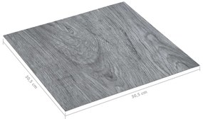 Tábuas de soalho autoadesivas 5,11 m² PVC cinzento-claro