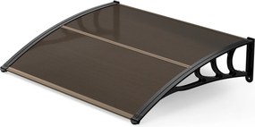 Toldo de Exterior para Portas e Janelas, 100,5 x 76 x 23 cm, Proteção Contra as Intempéries, Castanho