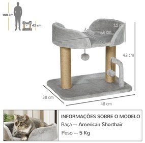PawHut Arranhador para Gatos Pequenos Altura 42 cm Arranhador para Gat