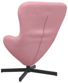 Cadeira de Ovo vidaXL Veludo Rosa