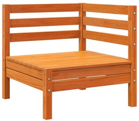 Sofá de 3 lugares para jardim pinho maciço castanho-mel