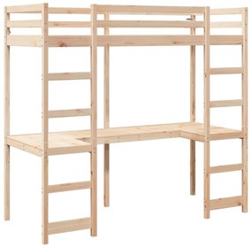 Cama alta sem colchão 80x200 cm pinho maciço