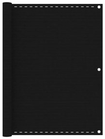 vidaXL Tela de varanda 120x400 cm PEAD preto