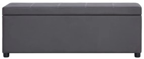 Banco c/ compartim. arrumação 116 cm couro artificial cinzento
