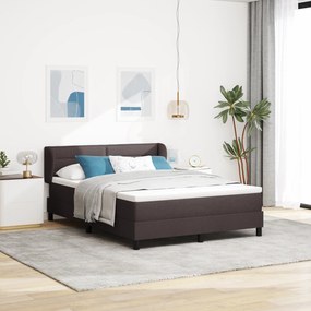 Cama Box com Colchão vidaXL Castanho Escuro 160x200 cm Tecido