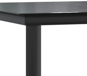 7 pcs conjunto de jantar p/ jardim c/ almofadões vime PE preto