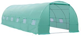 Outsunny Estufa Jardim Terraço Aço Polietileno Resistente 8x3x2 m Ideal Cultivo Plantas Cor Verde | Aosom Portugal