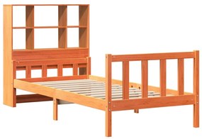 Cama com estante sem colchão 90x190 cm madeira maciça