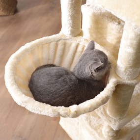 Arranhador gatos 164 cm com 3 grutas Bege