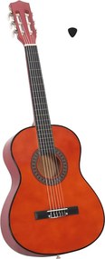 vidaXL Guitarra clássica iniciantes/crianças 3/4 36" madeira de tilia