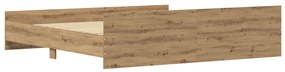 Cama vidaXL Artisan Carvalho 200x200 cm Madeira Ingenierada