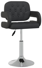 Cadeiras de jantar giratórias 2 pcs couro artificial preto