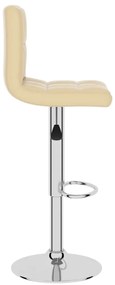 Banco de bar couro artificial cor creme