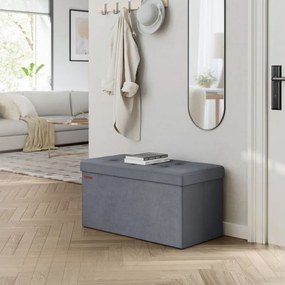Banco entrada ou quarto arrumação carregável até 300 kg 38 x 76 x 38 cm Cinzento Escuro