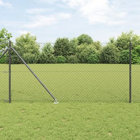 Cerca de Cadeia com 7 Postes de Espeto 1.4x10 m Aço Galvanizado