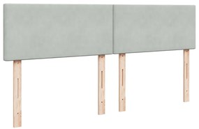 Cama com molas/colchão 180x200 cm veludo cinzento-claro