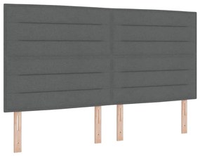 Cama vidaXL Cinza Escuro 180x200 cm Tecido