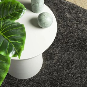 Tapete de pelo alto aspeto brilhante ISTAN Ø 100 cm antracite