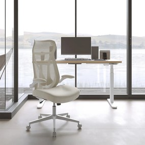 Cadeira de escritório ergonómica 67 x 67 x 125 cm bege