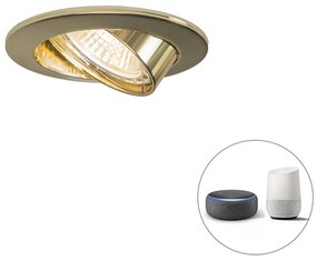 LED Foco embutido inteligente dourado inclinável com Wi-Fi GU10 - Edu Moderno